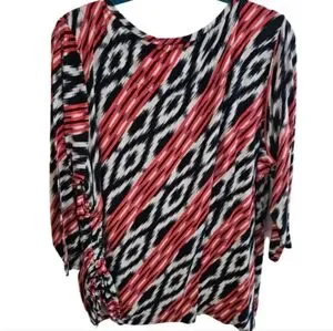 Ruby Rd. | Tops | Ruby Rd Red White And Blue Top With 34 Sleeves | Poshmark